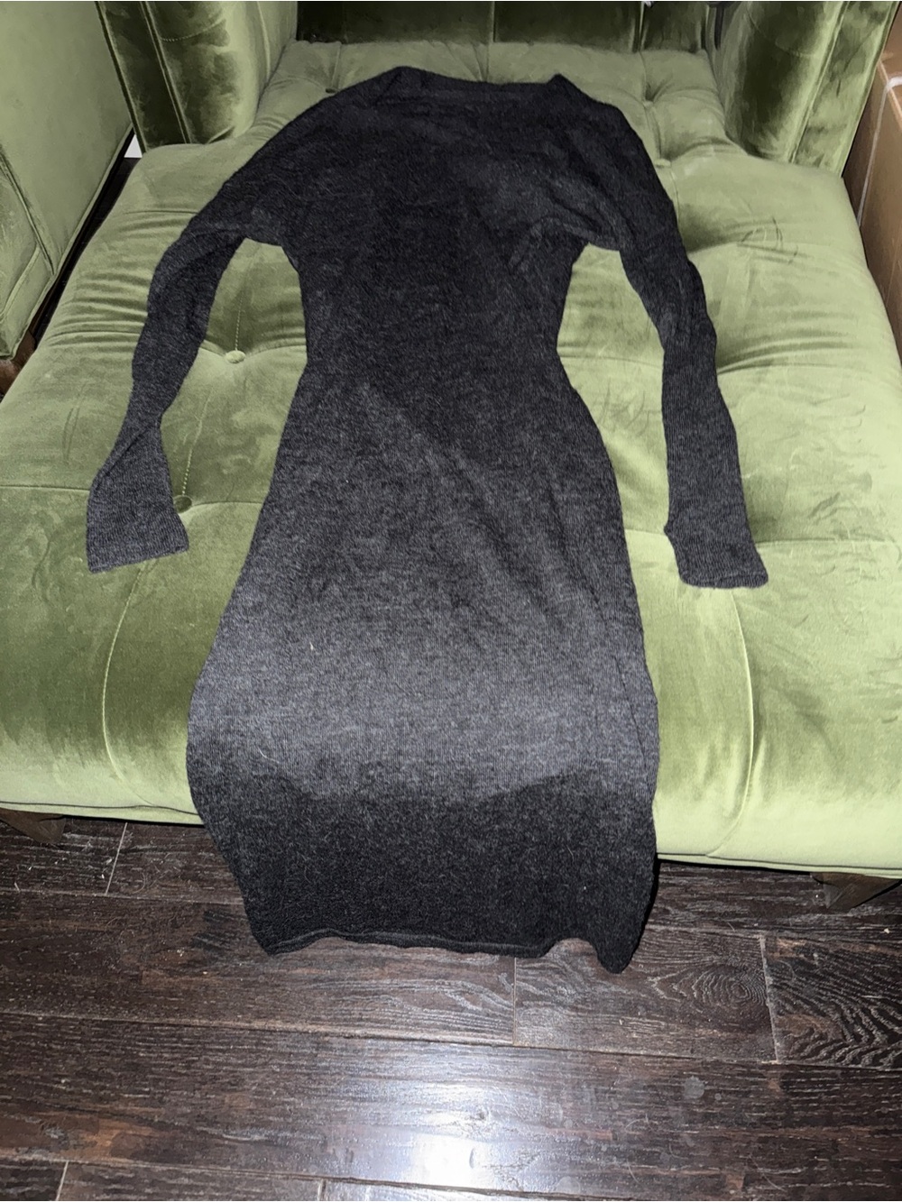 Women's Long Sleeve Knit Dress - Black